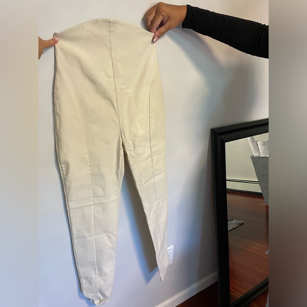 Fashion Nova High-Waisted Cream Colored Slacks